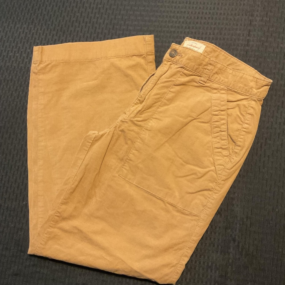 Weatherproof Vintage Pants Womens 10 Tan‎ Corduroy Stretch Patch Pocket Casual